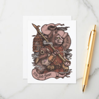 Cat Knight vintage print Enclosure Card