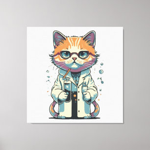 Cat Lab Focused Canvas Print