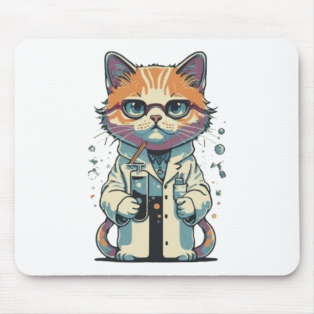 Cat Lab Focused Mouse Mat (Front)
