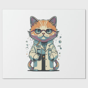 Cat Lab Focused Wrapping Paper