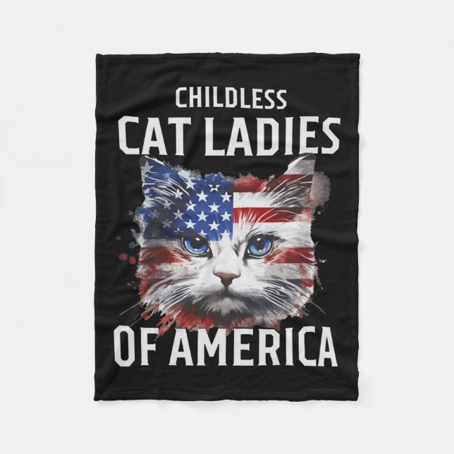 Cat Ladies Against Fascism 1  Fleece Blanket (Front)