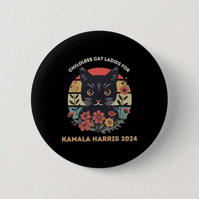 Cat Ladies Against Fascism  6 Cm Round Badge (Front)
