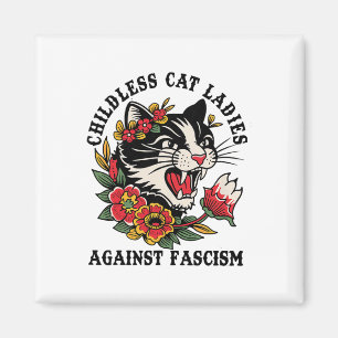 Cat Ladies Against Fascism Feminist Magnet