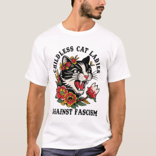 Cat Ladies Against Fascism Feminist  T-Shirt