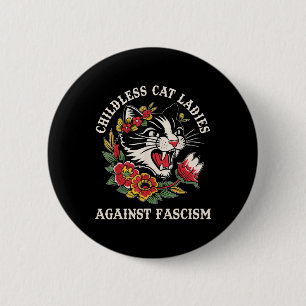 Cat Ladies Against Fascism Funny Cat Feminist 2  6 Cm Round Badge