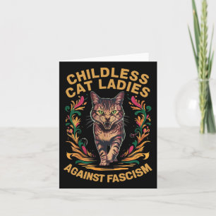 Cat Ladies Against Fascism Funny Cat Feminist Card