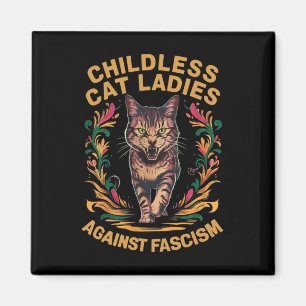 Cat Ladies Against Fascism Funny Cat Feminist Magnet