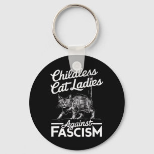 Cat Ladies Against Fascism Proud Feminist Key Ring