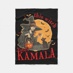 Cat Ladies Cat Lettering Positive Funny Halloween Fleece Blanket