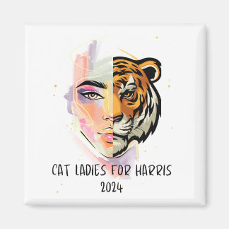 Cat Ladies for Harris 2024 Magnet