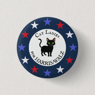 Cat Ladies for Harris/Walz Design  3 Cm Round Badge