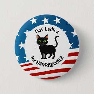 Cat Ladies for Harris/Walz Design  6 Cm Round Badge
