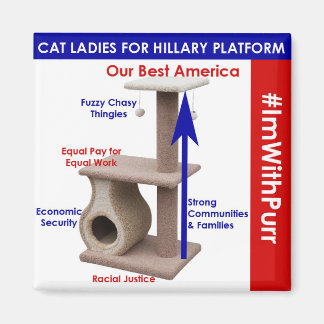Cat Ladies for Hillary Platform Magnet