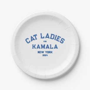 Cat Ladies For Kamala 2024 Custom State Party Paper Plate