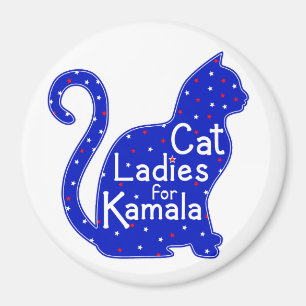 Cat Ladies for Kamala 2024 Presidential Election Magnet