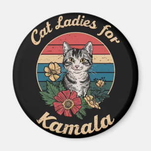 Cat Ladies For Kamala (4) Magnet