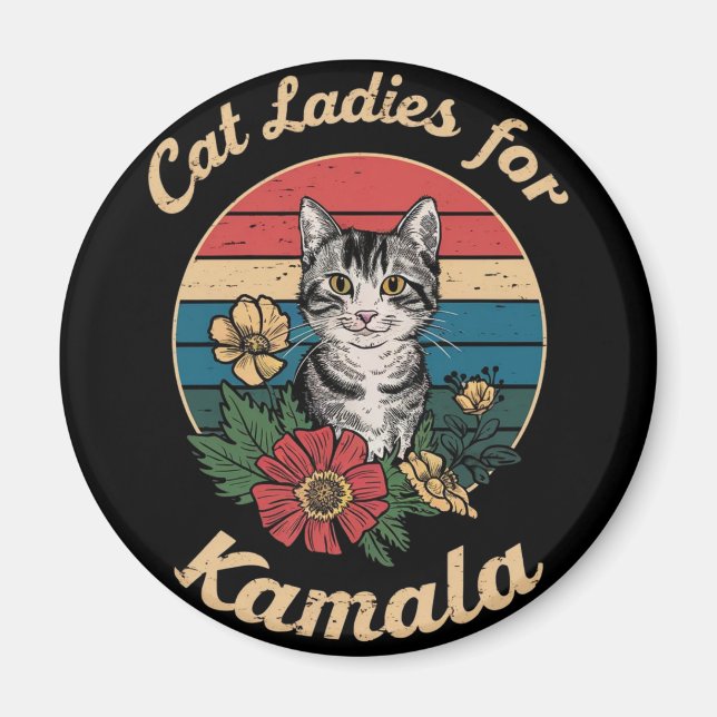 Cat Ladies For Kamala (4) Magnet (Front)