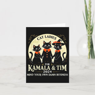 Cat Ladies For Kamala And Tim 2024 Vintage Usa Ele Card
