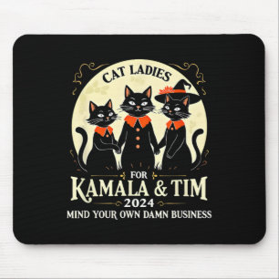 Cat Ladies For Kamala And Tim 2024 Vintage Usa Ele Mouse Mat