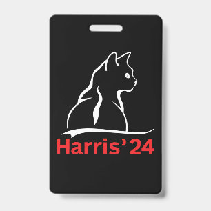 Cat Ladies for Kamala Cat 2024 President Kamala ID Badge