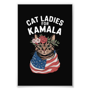 Cat Ladies For Kamala Cat Lady Harris Election Photo Print