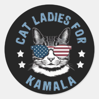 Cat Ladies For Kamala Classic Round Sticker