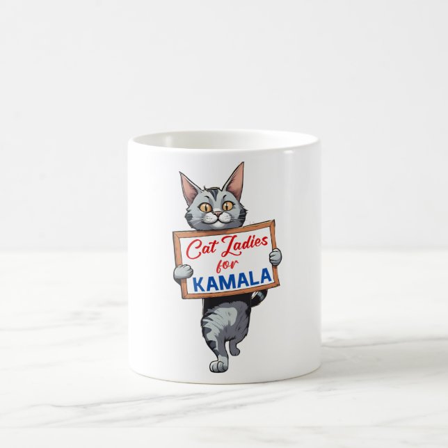 Cat ladies for kamala coffee mug (Center)