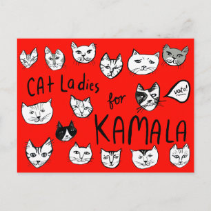 CAT LADIES for KAMALA Cute VOTE ELECTION Postcard