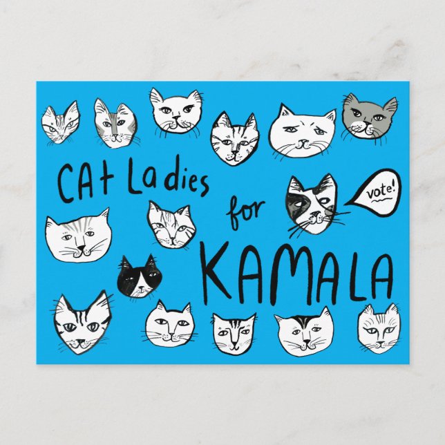 CAT LADIES for KAMALA Cute VOTE ELECTION Postcard (Front)