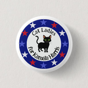 Cat Ladies for Kamala Design 3 Cm Round Badge