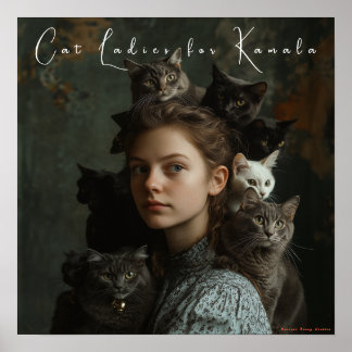 Cat Ladies for Kamala Fine Art Poster