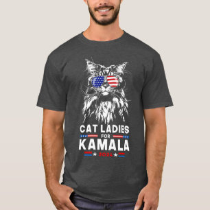 Cat Ladies for Kamala Funny Cat 2024 Kamala 1 T-Shirt