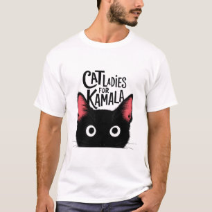 Cat Ladies For Kamala Funny Cat 2024 President Kam T-Shirt