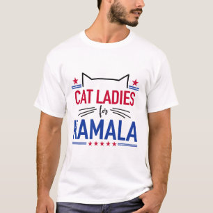Cat Ladies For Kamala Funny Cat 2024 President Kam T-Shirt