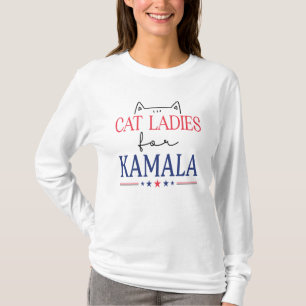 Cat Ladies for Kamala Funny Cat 2024 President T-Shirt