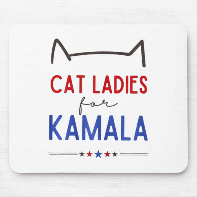 Cat Ladies For Kamala Funny Cat Lover  Mouse Mat (Front)