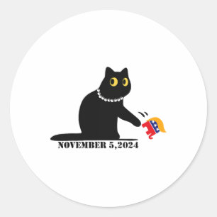 Cat Ladies For Kamala Harris 2024 Classic Round Sticker