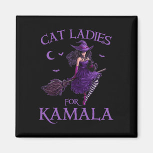 Cat Ladies For Kamala Harris 2024 Witches Harris H Magnet
