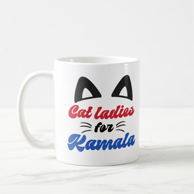 Cat Ladies for Kamala Harris Coffee Mug (Left)