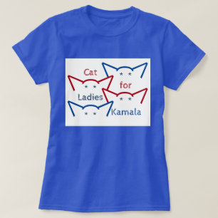 Cat Ladies for Kamala Harris Ears ASCII Art T-Shirt