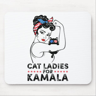 Cat Ladies For Kamala Harris For President 2024 El Mouse Mat