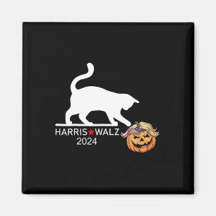 Cat Ladies For Kamala Harris Funny Trump Hair 2024 Magnet