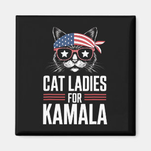 Cat Ladies For Kamala Harris President 2024 Magnet