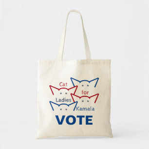 Cat Ladies for Kamala Harris Vote Ears ASCII  Tote Bag