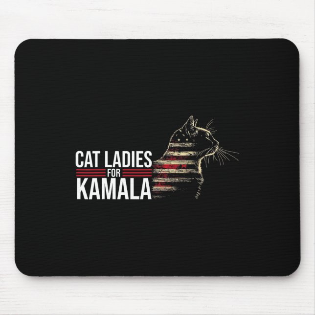 Cat Ladies For Kamala  Mouse Mat (Front)