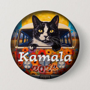 Cat Ladies For Kamala Political Button