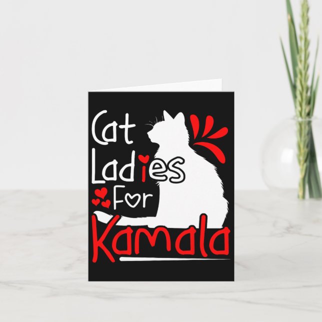 Cat Ladies For Kamala Silhouette Graphic  Card (Front)