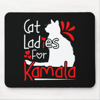 Cat Ladies For Kamala Silhouette Graphic  Mouse Mat