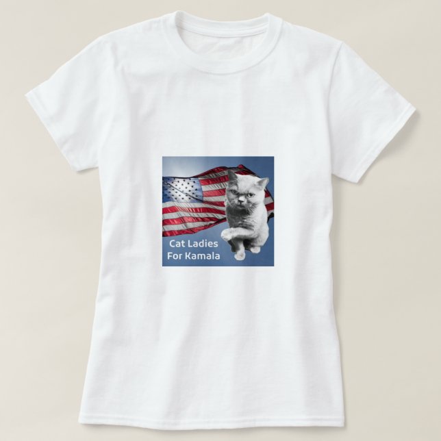 Cat Ladies for Kamala t-shirt (Design Front)