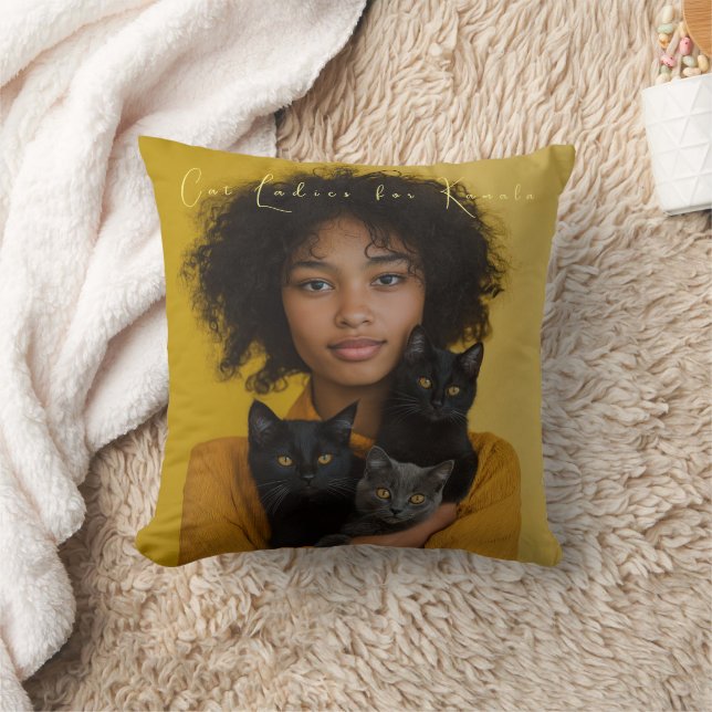 Cat Ladies for Kamala Throw Cushion (Blanket)